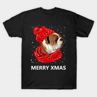 Bulldog Merry Xmas T-Shirt